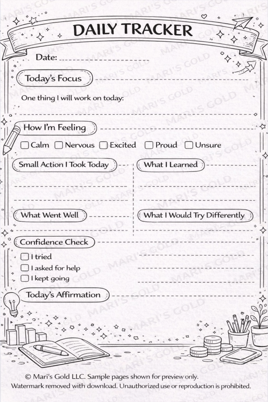 Confidence Coloring and Action Book